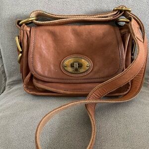 Fossil Tan Leather Crossbody Bag